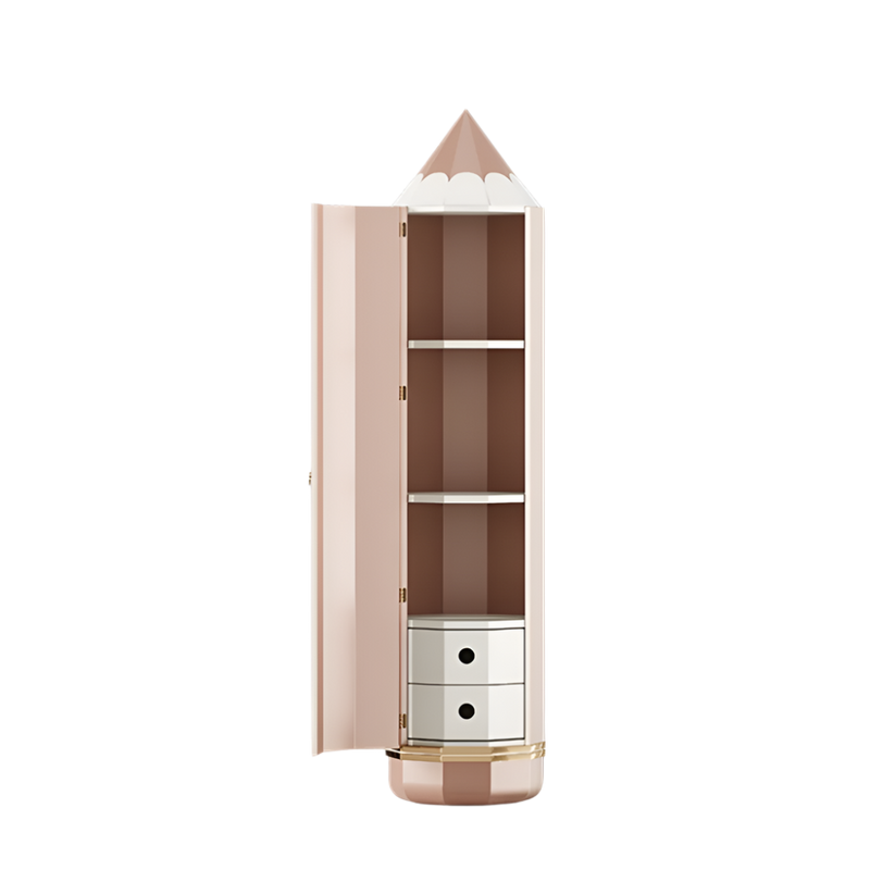 Crayon Wardrobe by Fairytale: Lacquered Wood And Polished Brass