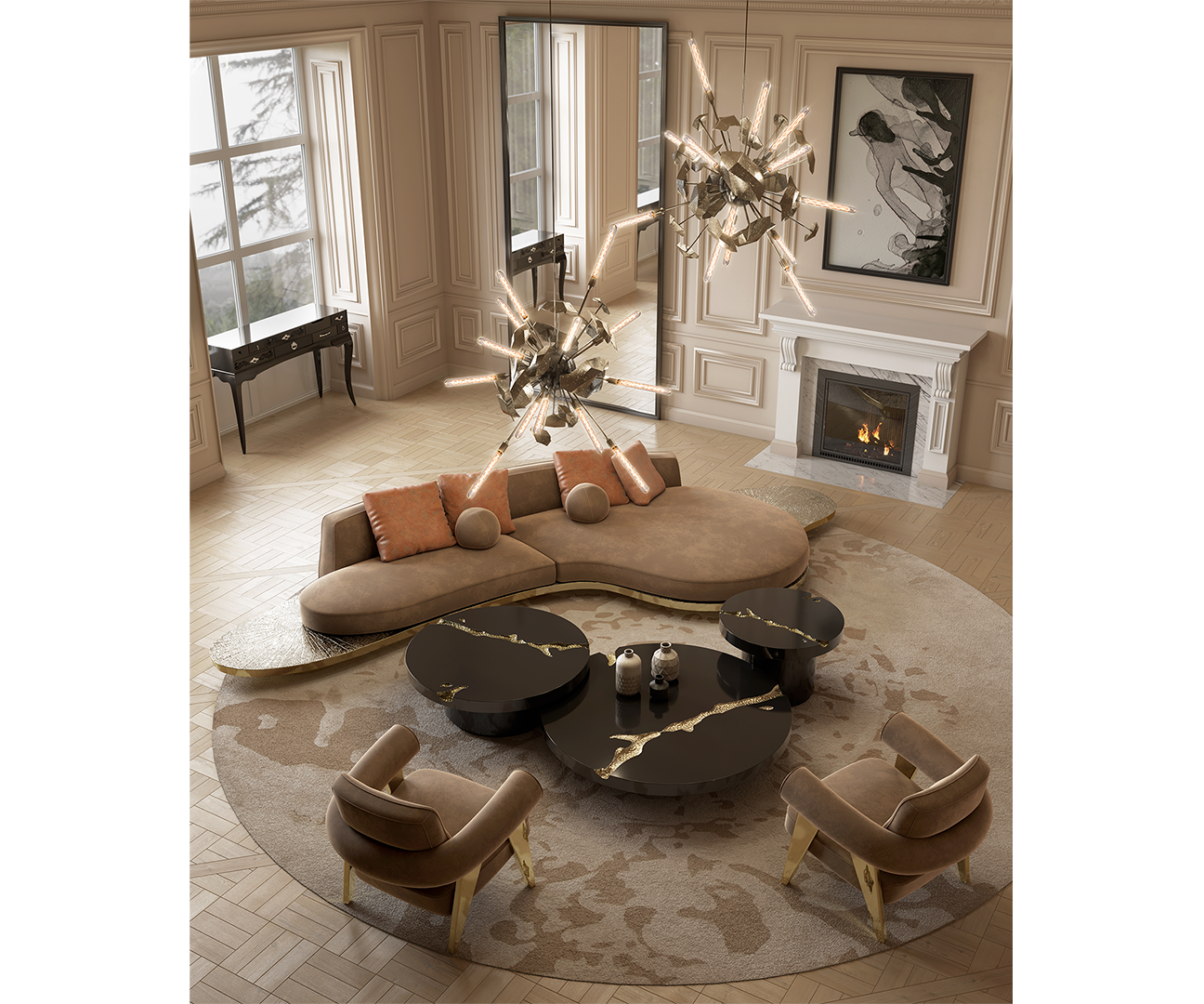 Midas Throne Armchair: Luxury Designer Seating with Polished Brass ...
