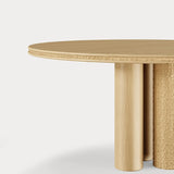 Dolmen Ellipse Dining Table, base detail in natural oak