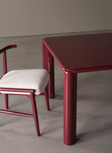 Meridiani Frank Dining Table in cherry gloss lacquer, detail