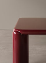 Meridiani Frank Dining Table in cherry gloss lacquer, leg detail