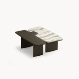Dolmen Garnet Coffee Table in black oak and white and grey Cipollino marble, second view