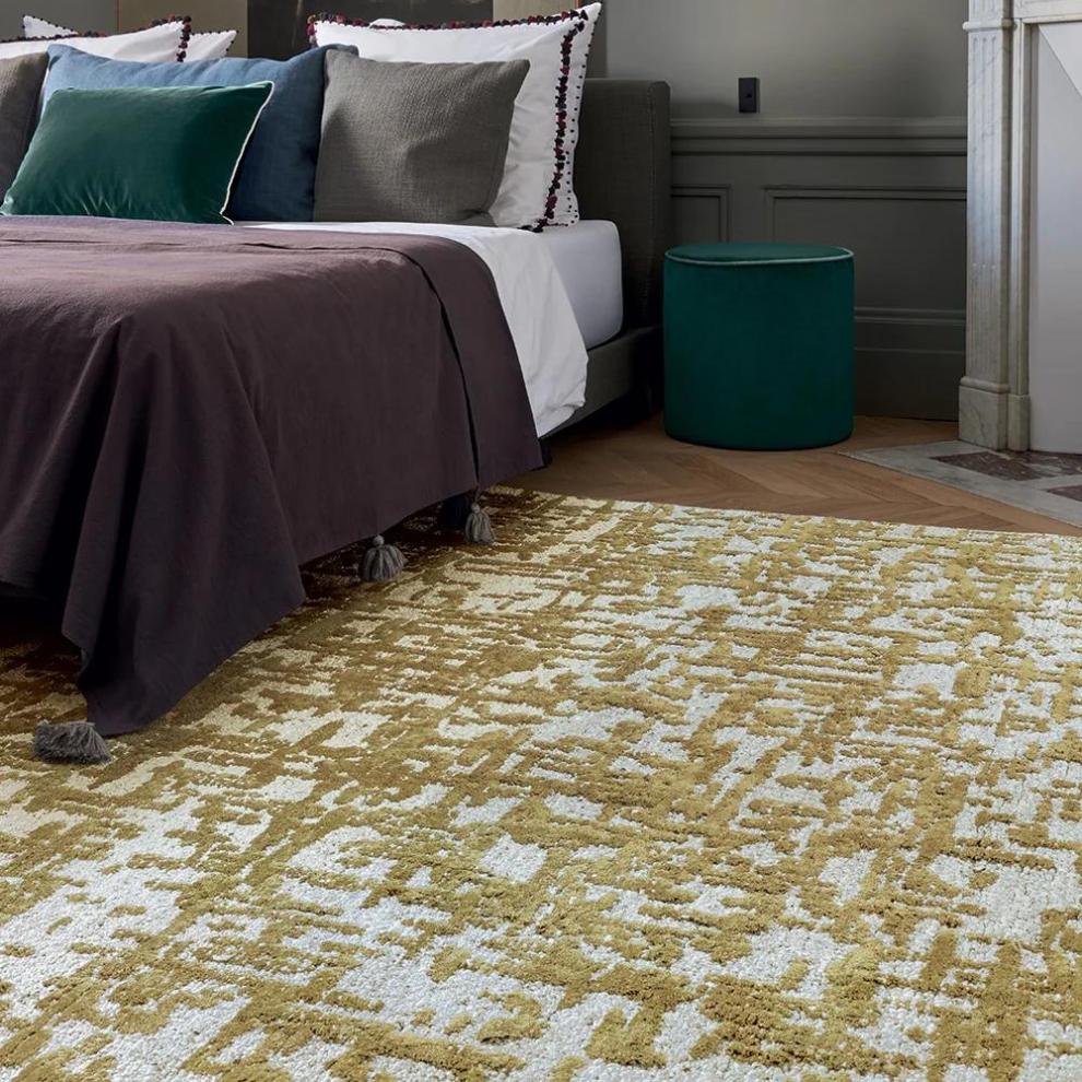 Micro Gold Button Rug Texture Gold Detail Luxury Hand Tufted Rug | Touched Interiors