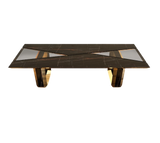 Velouré Dining Table Black Edition: Polished Brass & Noir Marble