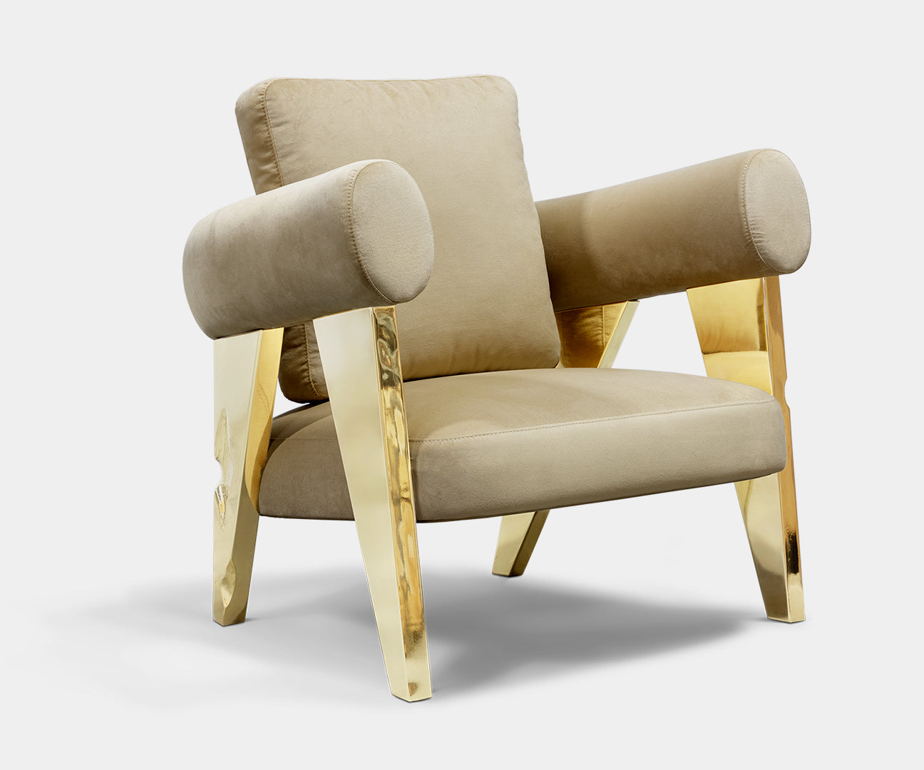 Midas Throne Armchair: Luxury Designer Seating with Polished Brass ...