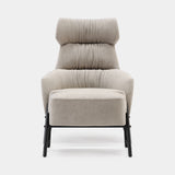 Domkapa Hubert Footrest, rupert Terra and Aldan 2928 fabric with a Black Texturized frame