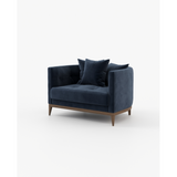 Laskasas Harold Armchair: Curved Luxury Armchair with Walnut Legs