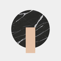 José Nero Marquina Polished Marble Circular Wall Light