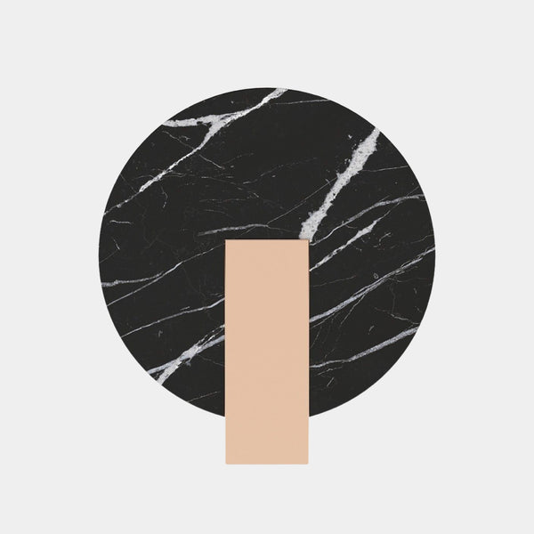 José Nero Marquina Polished Marble Circular Wall Light