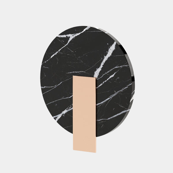 José Nero Marquina Polished Marble Circular Wall Light