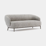Domkapa Juliet Sofa, bergen Silver fabric with Onyx Polished legs