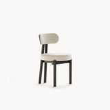 Dolmen Kendra Dining Chair in Designers Guild Kinmel Chalk FDG3006/10 fabric, black oak frame
