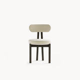 Dolmen Kendra Dining Chair in Designers Guild Kinmel Chalk FDG3006/10 fabric, black oak frame, second view