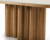 Inbthian Dining Table: Luxury Travertine Marble Effect