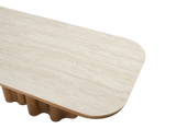 Inbthian Dining Table: Luxury Travertine Marble Effect