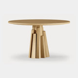 Dolmen Lana Dining Table in natural oak, sculpted round base
