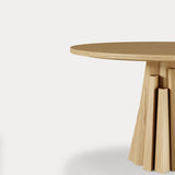 Dolmen Lana Dining Table, base detail in natural oak