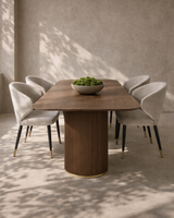 Lantine 240 Dining Table – Walnut & Brass