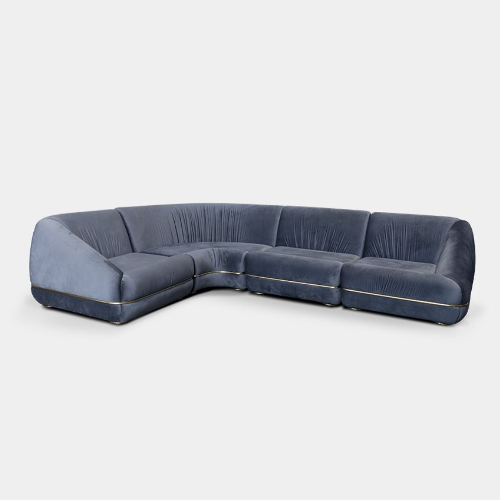 Liliana Luxury Modular Low Sectional Sofa With Gold Detailing | Touched ...