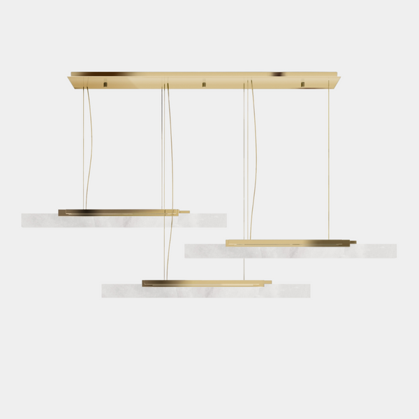 Lilium Gold Plated Suspension Light With Marble