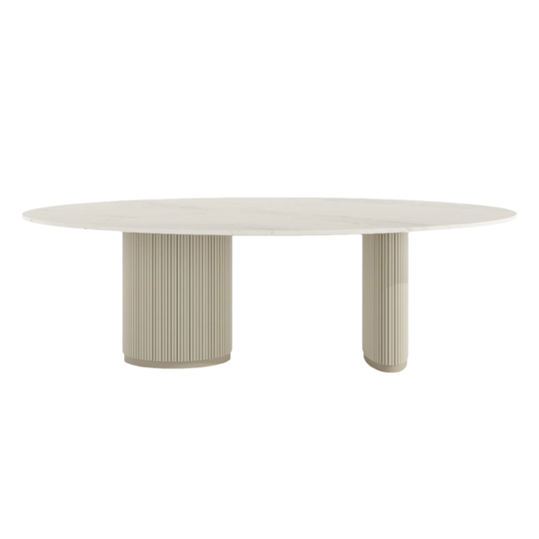 Lustre Luxury Natural Stone Top Dining Table – Elegant & Sophisticated 