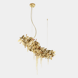 Raine Luxury Leaf Suspension Light With Crystals