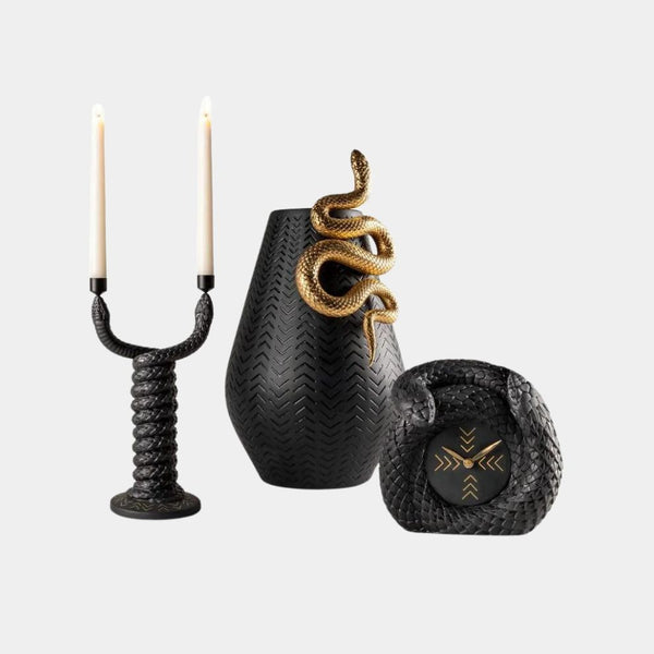 Luxury Matte Black Snake Collection set