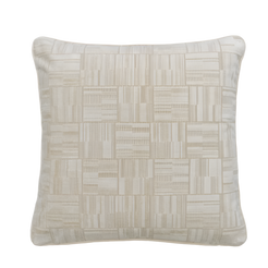 Lexington Ivory Geometric Velvet Cushion
