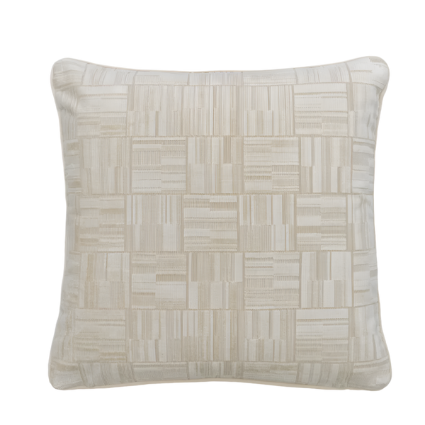 Lexington Ivory Geometric Velvet Cushion