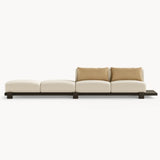 Dolmen Lynn Sofa in Nobilis Gary Beige Vapeur 10656-06 fabric, black oak base, second view