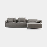 Domkapa Matthew Sofa with Chaise Longue, hudson Ash fabric with Black Texturized feet