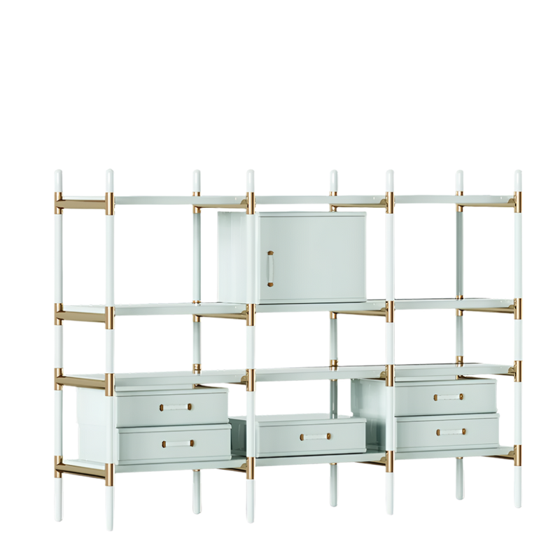 Maze Children Bookcase by Fairytale: Luxury Lacquered Wood with brass details