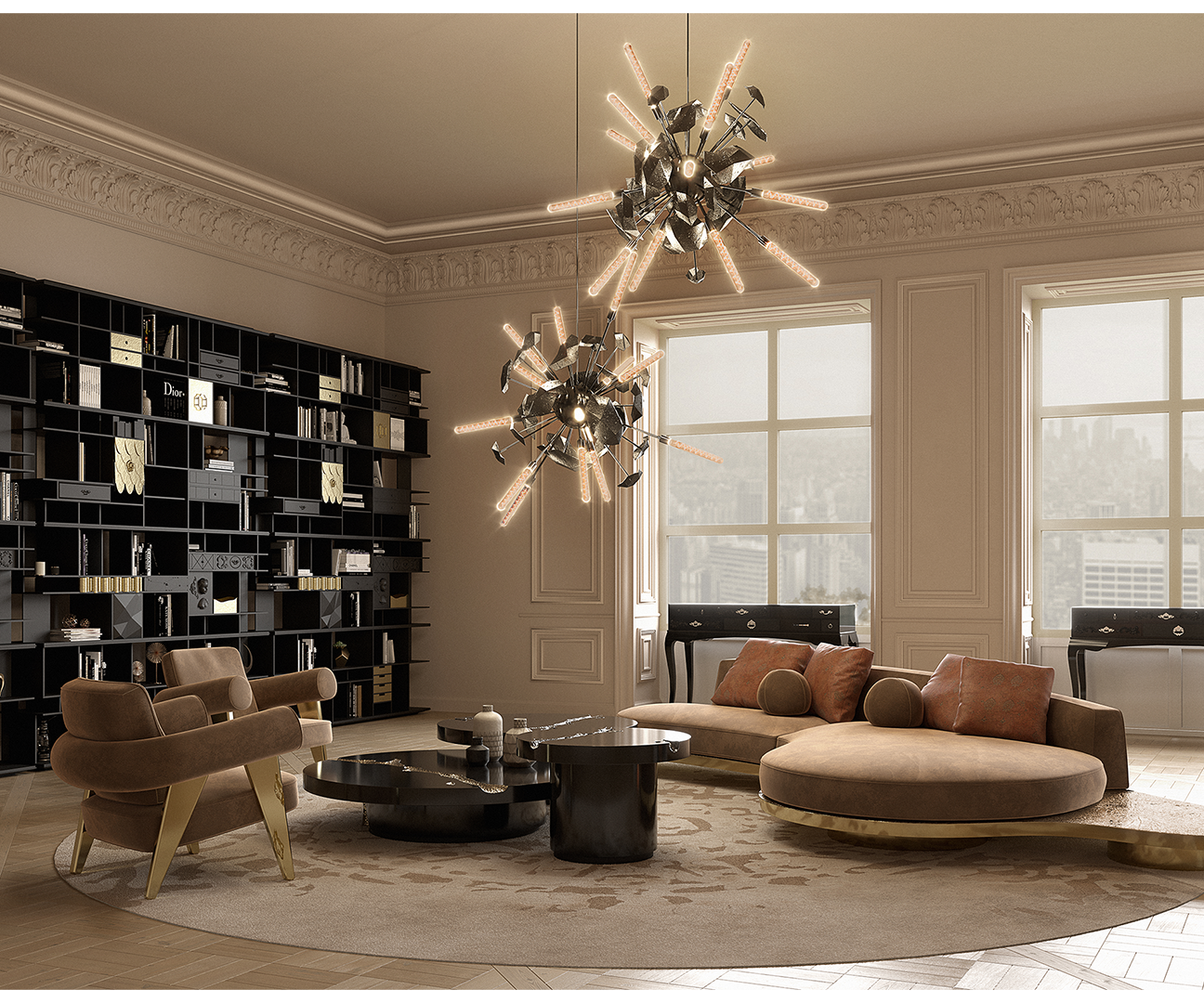 Midas Throne Armchair: Luxury Designer Seating with Polished Brass ...