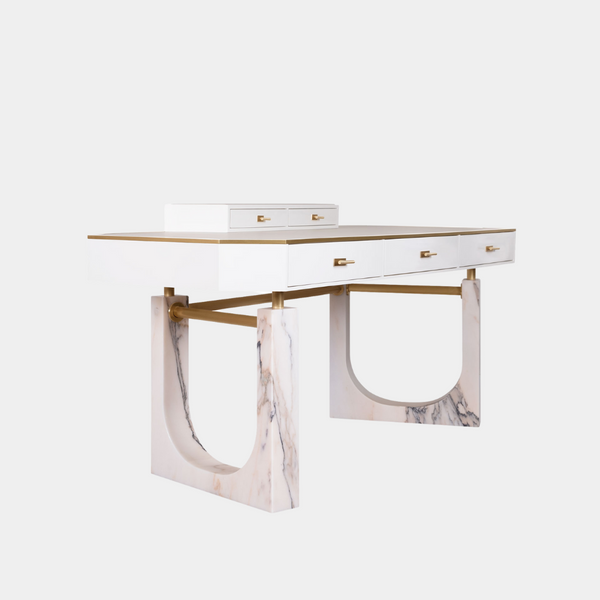 Milaya Executive Marble Desk With Drawers