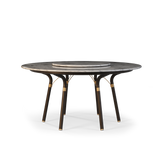 Nero Round Marble Outdoor Dining Table