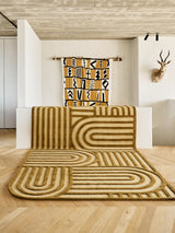 Serge Lesage Nowee Mustard Rug in mustard, room view