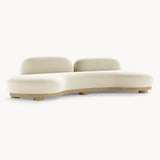 Dolmen Opal Sofa in Nobilis Massimo No. 2 10875-03 fabric, natural oak base