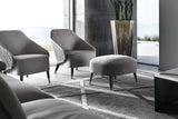 Giorgio Collection Mirage Occasional Chair Ottoman in grey velvet, room view