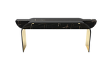Ornée Noir Console Table: Luxury Marble & High Gloss Polished Brass