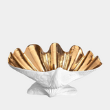 Porcelain Large Seashell Centrepiece Bowl With 24K Gold Detailing