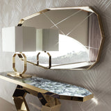 Giorgio Collection Infinity Rectangular Wall Mirror in light gold chrome, room view