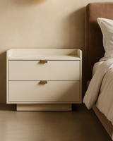 Saviour Bedside Table - White Marble & Beige