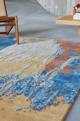 Serge Lesage Swan Sunshine Yellow Rug in sunshine yellow, detail