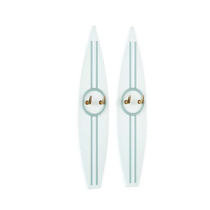 Surfboard Children's Hanger by Fairytale in Lacquered Wood & Polished Brass