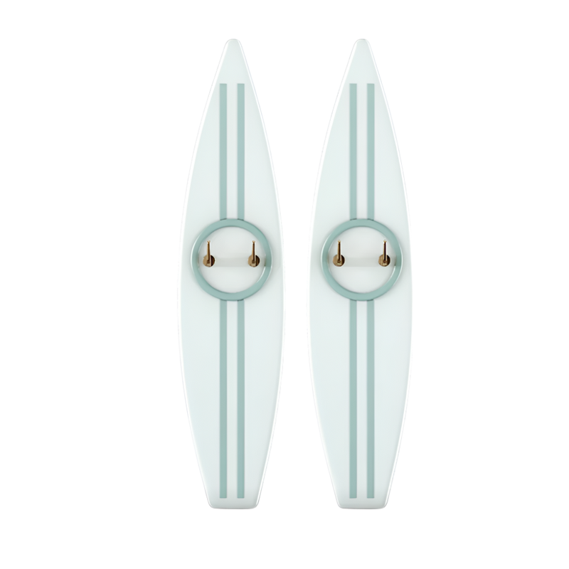 Surfboard Children's Hanger by Fairytale in Lacquered Wood & Polished Brass