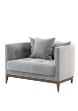 Laskasas Harold Armchair: Curved Luxury Armchair with Walnut Legs