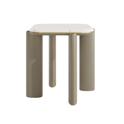 Casa Magna Elysian Natural Stone Top Side Table- Touched Interiors