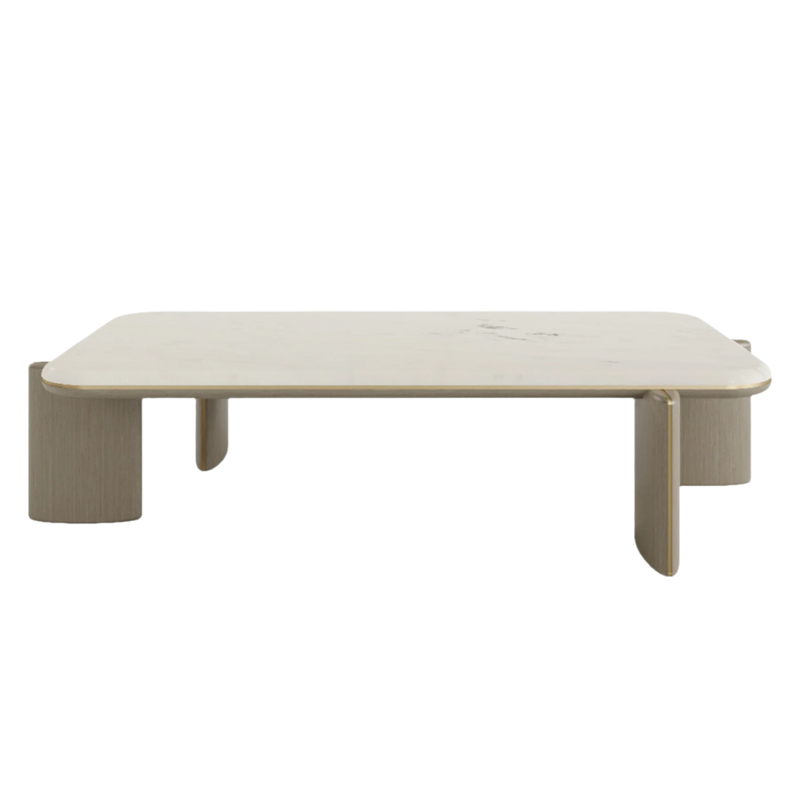 Raffiné Luxury Rectangle Natural Stone Top Coffee Table 