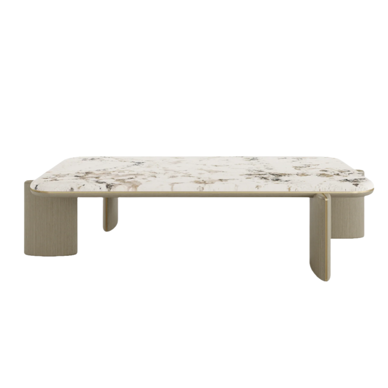 Raffiné Luxury Rectangle Natural Stone Top Coffee Table 