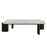 Raffiné Luxury Rectangle Natural Stone Top Coffee Table 
